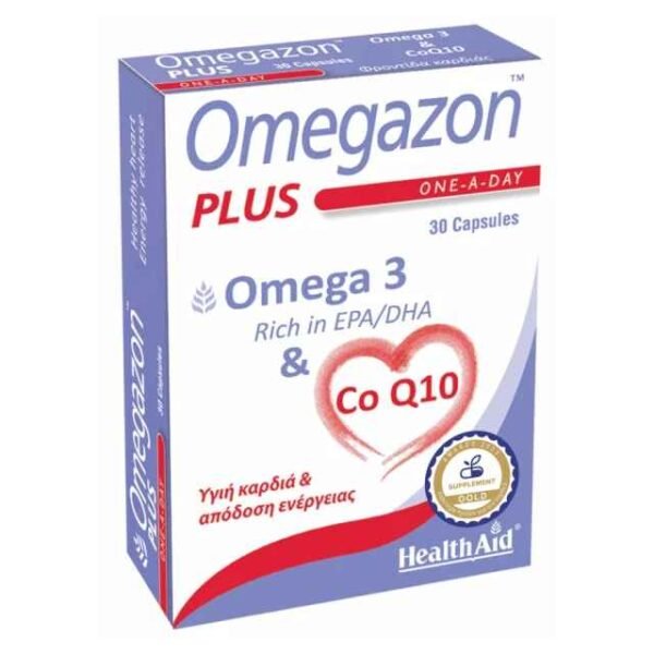 HEALTH AID Omegazon Plus Ω3 + CoQ10 για την Καλή Λειτουργία του Καρδιαγγειακού Συστήματος, 30caps
