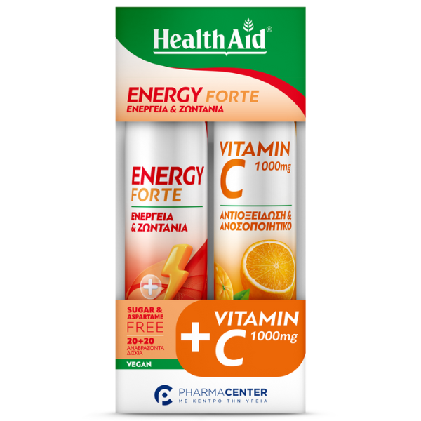 5019781057238-2_0 HEALTH AID Promo Energy Forte 20eff.tabs And Vitamin C 1000mg 20Eff.Tabs - Image 1