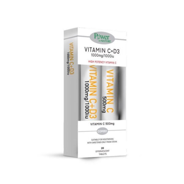 POWER HEALTH Vitamin C 1000mg & Vitamin D3 1000iu, 24eff.tabs & Vitamin C 500mg, 20eff.tabs