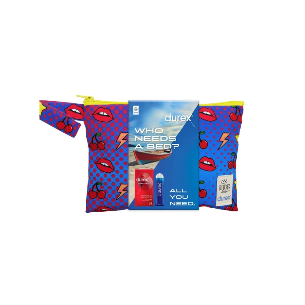 5208070004538_1_L DUREX Promo All You Need Summer Kit Sensitive Προφυλακτικά 12 τεμάχια Και Λιπαντικό Classic H2O 50ml - Image 1