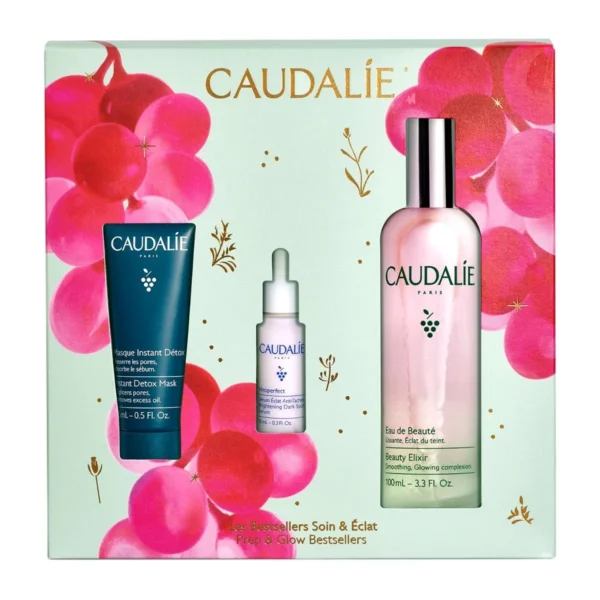 CAUDALIE Prep And Glow Bestsellers Trio Gift Set Beauty Elixir 100ML-Και ΔΩΡΟ Ορός Κατά Των Κηλίδων 10ML Και Μάσκα Αποτοξίνωσης 15ML