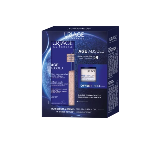 URIAGE Promo Age Absolu Boosting Micro-Redensifying Ορός Αντιγήρανσης 30ml Και Δώρο Redensifying Rosy Αντιγηραντική Κρέμα Ημέρας 15ML