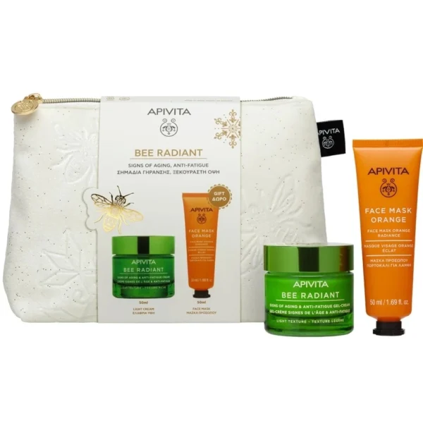 APIVITA Promo Bee Radiant Light Texture Gel-Cream 50ML Και Δώρο Orange Radiance Face Mask 50ML Kαι Δώρο Νεσεσέρ
