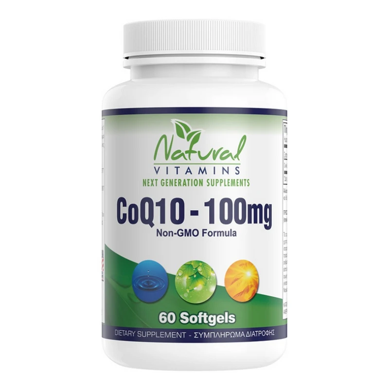 ae4b67af67fc4fa0b1d0dd3d00663696.png NATURAL VITAMINS CoQ10 100mg 60Softgels - Image 1