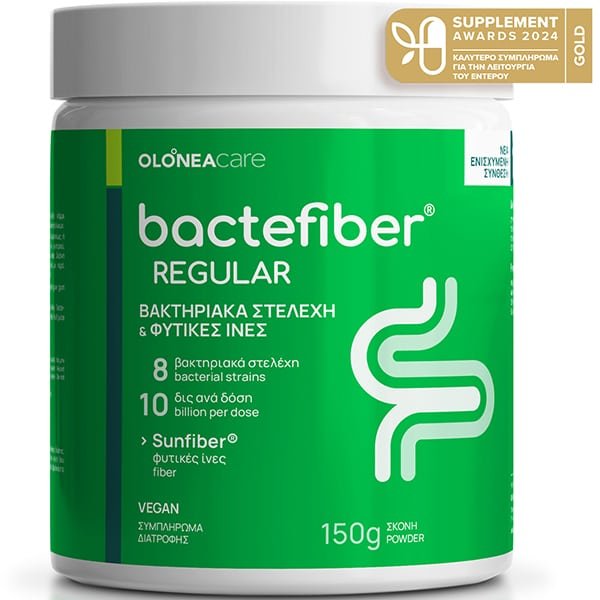 5200116289442_0 OLONEA Bactefiber Regular Για τη Δυσκοιλιότητα Με Προβιοτικά Και Φυτικές Ίνες 150GR - Image 1