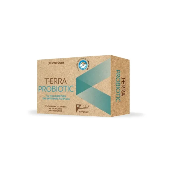 GENECOM Terra Probiotic- Προβιοτικά και Πρεβιοτικά για την Ισορροπία της Εντερικής Χλωρίδας 10CAPS