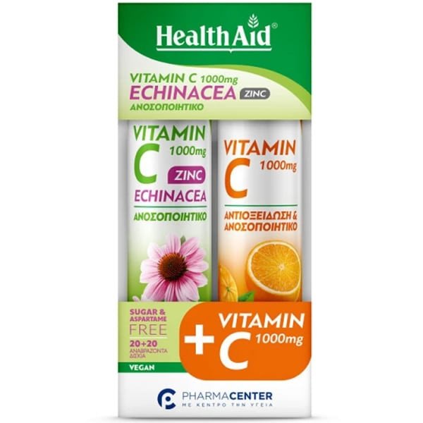 6742 HEALTH AID Promo Pack Vitamin C 1000mg Echinacea Zinc 20tabs & Vitamin C 1000MG 20TABS - Image 1