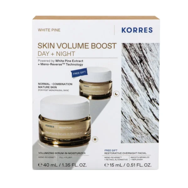 KORRES White Pine Skin Volume Boost Day + Night Volumizing Serum-In-Moisturizer 40ML + Δώρο Overnight Facial 15ML