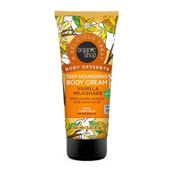 4743318104287 NATURA SIBERICA Body Desserts Deep Nourishing Body Cream Vanilla Milkshake 150ML - Image 1