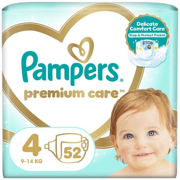 4015400278818 PAMPERS Premium Care No.4 (9-14kg) Βρεφικές Πάνες 52ΤΜΧ - Image 1