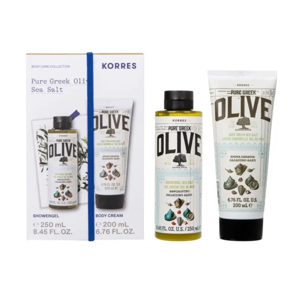 KORRES Pure Greek Olive Sea Salt Shower Gel 250ML+ Body Cream 200ML