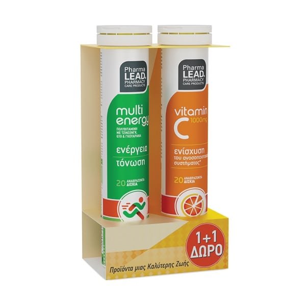 5205352014216 PHARMALEAD Promo 1+1 Multi Energy & Vitamin C 1000mg 2x20Eff.Tabs - Image 1