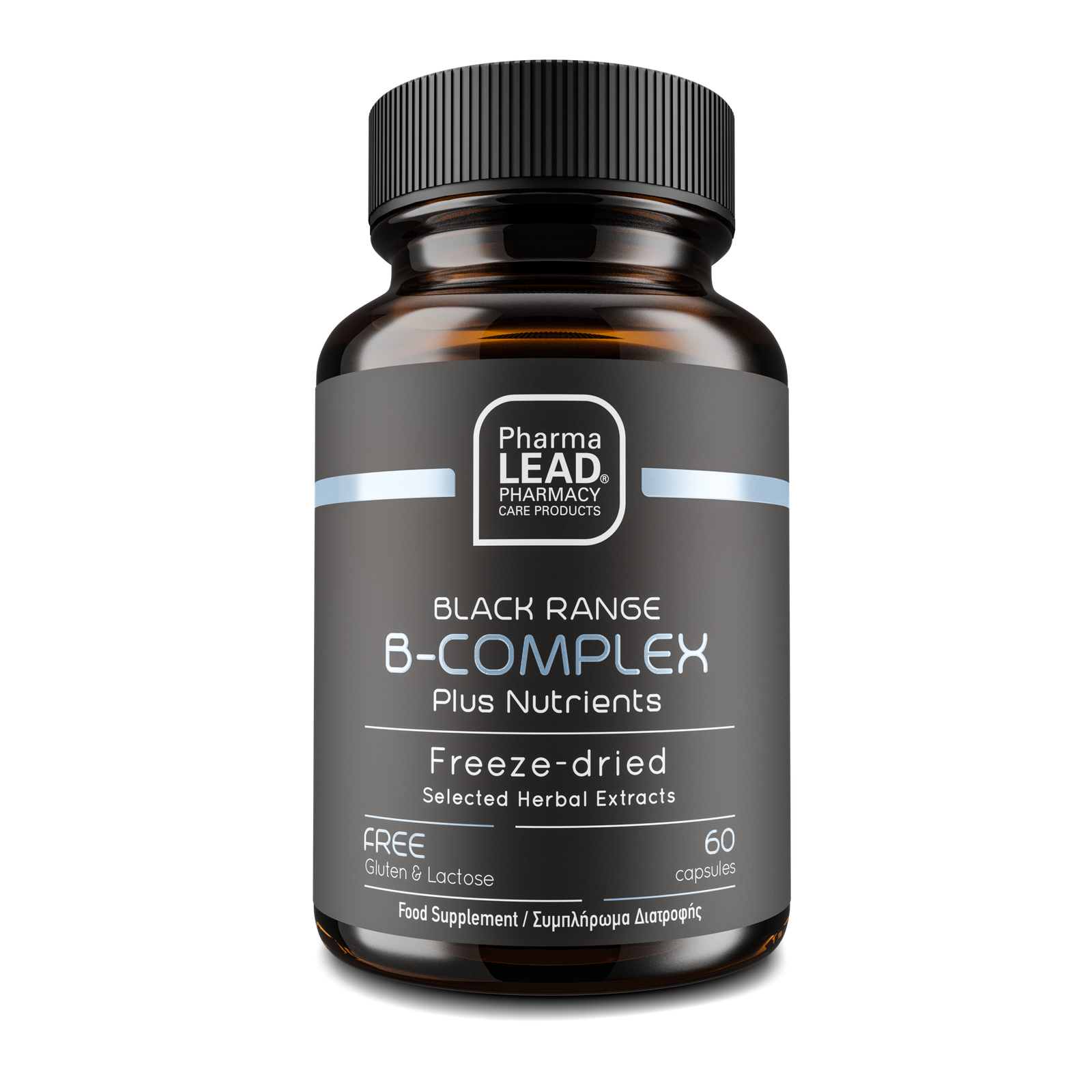 B Complex Plus Nutrients PHARMALEAD Black Range B-Complex Plus Vitamin C 60Caps - Image 1