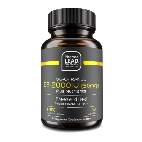 PHARMALEAD Black Range D3 2000 IU Plus Vitamin K 60 Κάψουλες