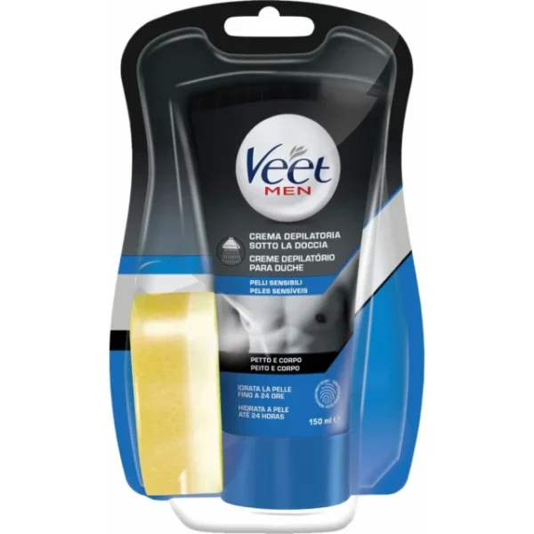 VEET Men Ανδρική Κρέμα Αποτρίχωσης για Χρήση στο Ντους Ιδανική για Ευαίσθητες Επιδερμίδες 150ML