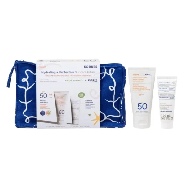 KORRES Promo Hydrating & Protective Suncare Ritual Σετ με Αντηλιακό Προσώπου & Νεσεσέρ SPF50