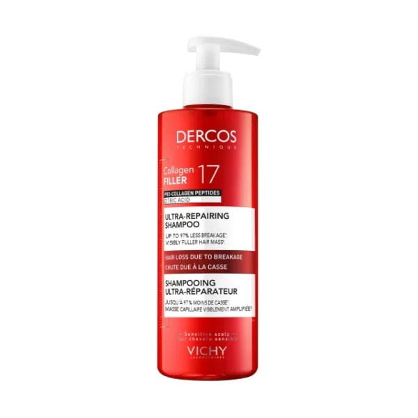 VICHY Dercos Collagen Repair 17 Shampoo-Σαμπουάν Επανόρθωσης Για Ταλαιπωρημένα Μαλλιά 400ML