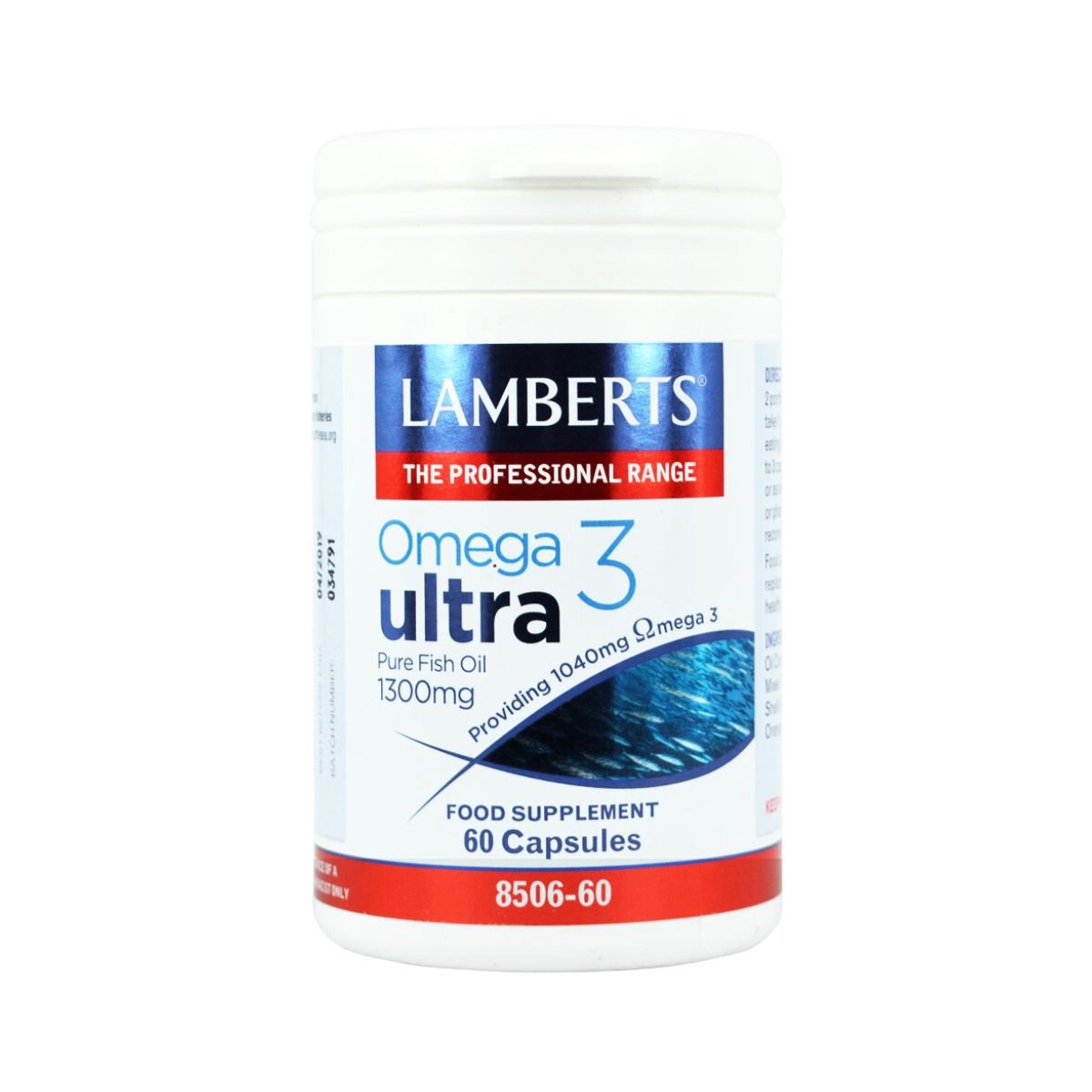 xr:d:DAF7W7QOp78:1226,j:8236378035390187268,t:24022915 LAMBERTS Omega 3 Ultra Pure Fish Oil 1300mg Ιχθυέλαιο 60 κάψουλες - Image 1