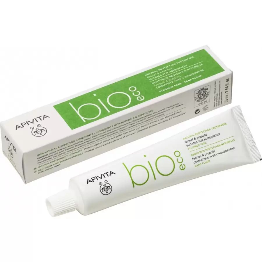 5201279010645-900x900 APIVITA Bio Eco Οδοντόκρεμα Φυσικής Προστασίας με Μάραθο & Πρόπολη, 75ML - Image 1