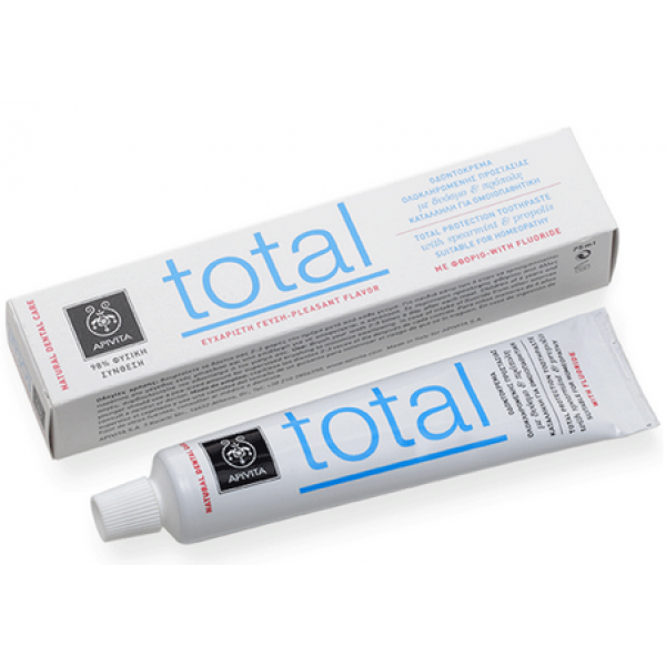 5201279010669-600x600 APIVITA Natural Dental Care Total Οδοντόκρεμα για Ολοκληρωμένη Προστασία με Γεύση Δυόσμου & Πρόπολη 75ML - Image 1