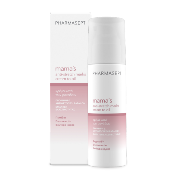 5205122003679 PHARMASEPT Mama’s Anti-Stretch Marks Cream to Oil Κρέμα κατά των Ραγάδων, 150ML - Image 1