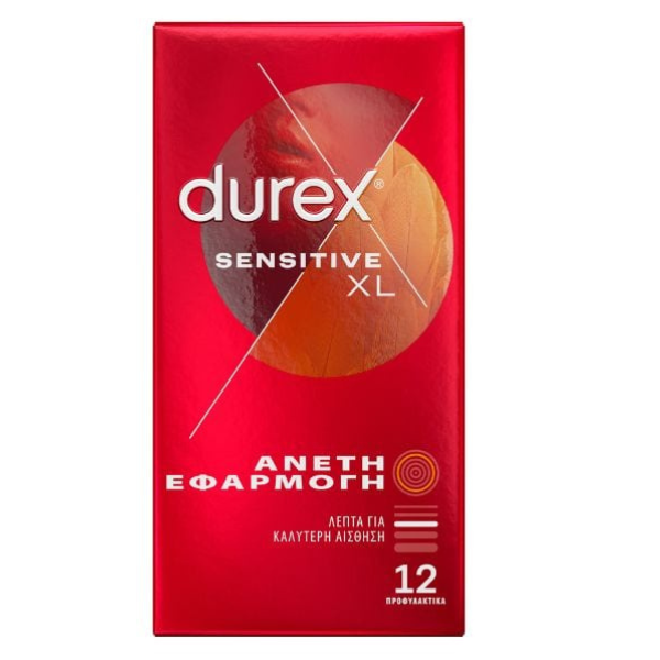 5208070002381 DUREX Προφυλακτικά Λεπτά Sensitive XL Άνετη εφαρμοργή 12 τεμάχια - Image 1