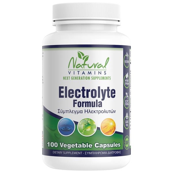 805731994099 NATURAL VITAMINS Electrolyte Formula Φόρμουλα Ηλεκτρολυτών 100 φυτικές κάψουλες - Image 1
