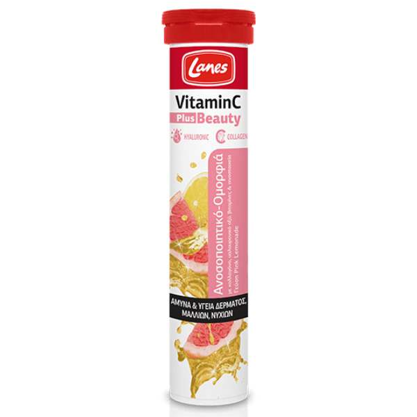 5201314145387 LANES Vitamin C Plus Beauty 500mg Pink Lemonade 20Eff.Tabs - Image 1