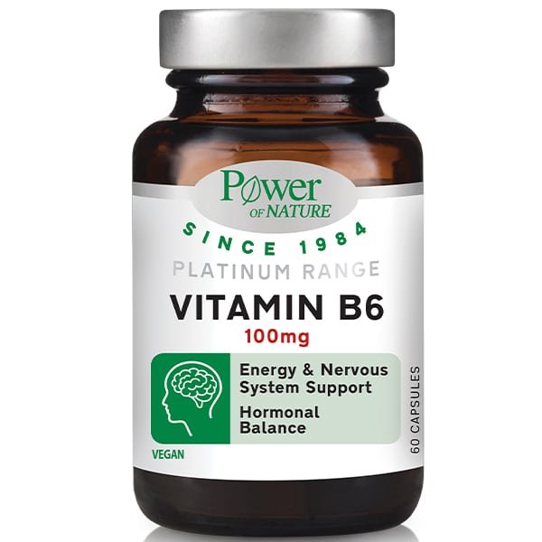 5200321016352_1 POWER HEALTH Platinum Range Vitamin B6 100MG 60 CAPS - Image 1