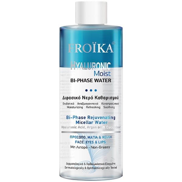 5204799030261_1 FROIKA Hyaluronic Moist Bi-Phase Water-Διφασικό Νερό Καθαρισμού Για Πρόσωπο, Μάτια & Χείλη 400ML - Image 1